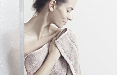 Woman wrapped in a towel