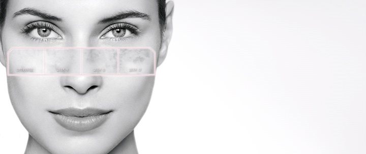 Eucerin model is using spot corrector against dark spots