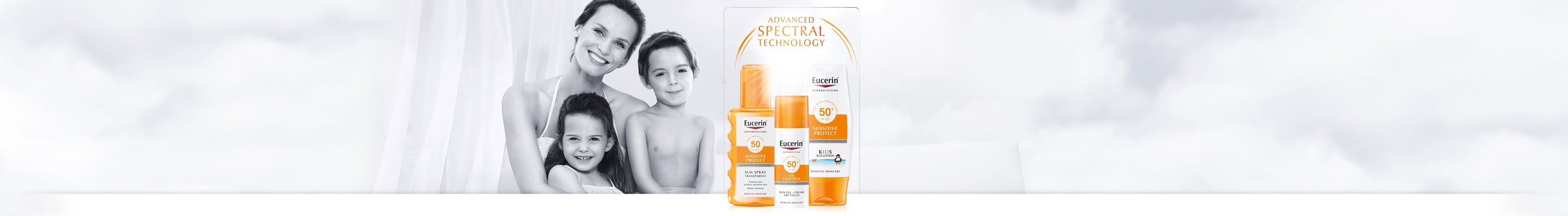 Women with the Eucerin sun protection symbol on shoulder
